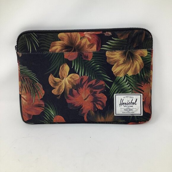 Herschel laptop computer case 14 in. floral black yellow red orange - Picture 1 of 6
